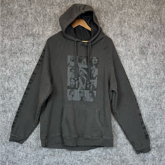 Taylor Swift Men's Charcoal Graphic Hoodie Size L